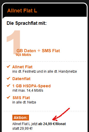 1GB Allnet Flat Aktion bei congstar