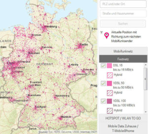 DSL Verfügbarkeit Telekom Karte