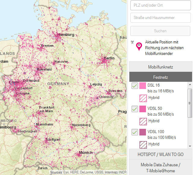 dsl karte deutschland DSL Verfügbarkeitstest für Anbieter & Geschwindigkeiten
