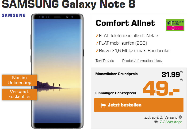 Galaxy Note 8 Allnet Flat Vertrag