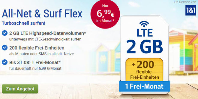 All Net & Surf Flex E Netz GMX (WEB.DE) All-Net & Surf Flex Handytarife wieder günstiger